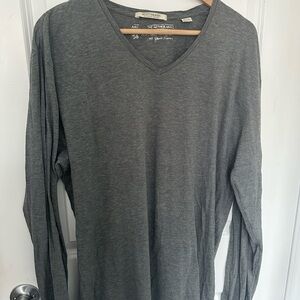 Scotch & Soda Charcoal Long Sleeve V-Neck Tee